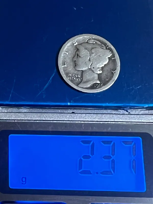 Mercury dime 1916г серебро — фото 2
