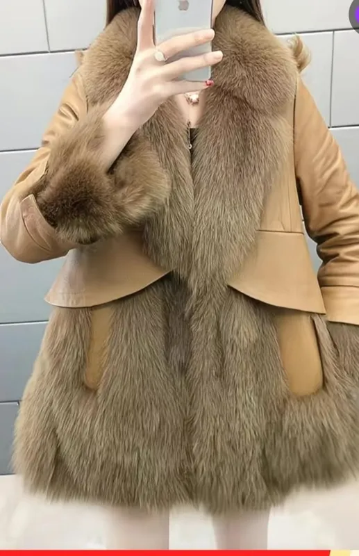 кожаный дублёнка новый