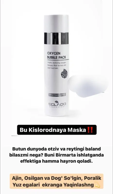 yuz uchun uxod maska eclado karea maxsuloti