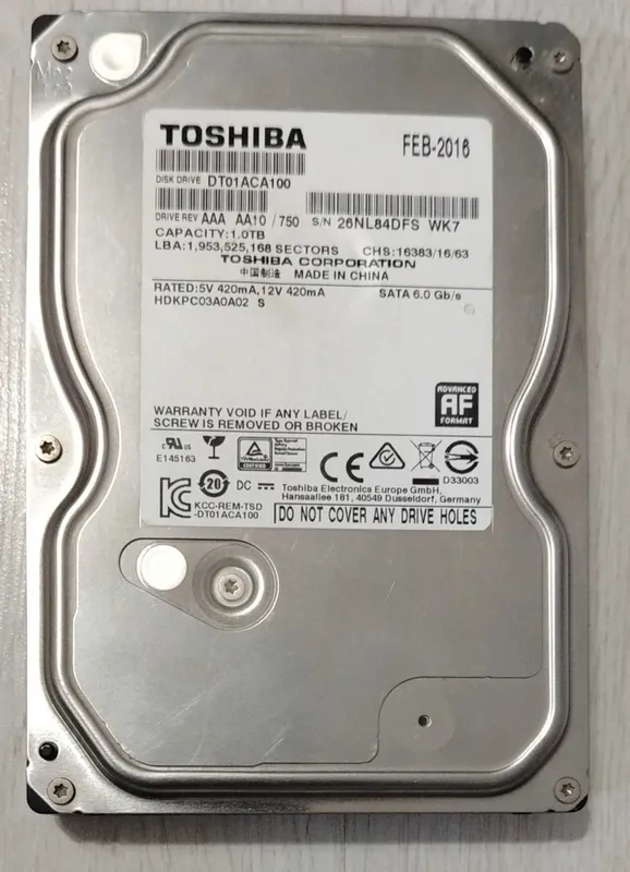 Жесткий диск Toshiba 1TB 3.5" SATA III | Для ПК или видеонаблюдения 1