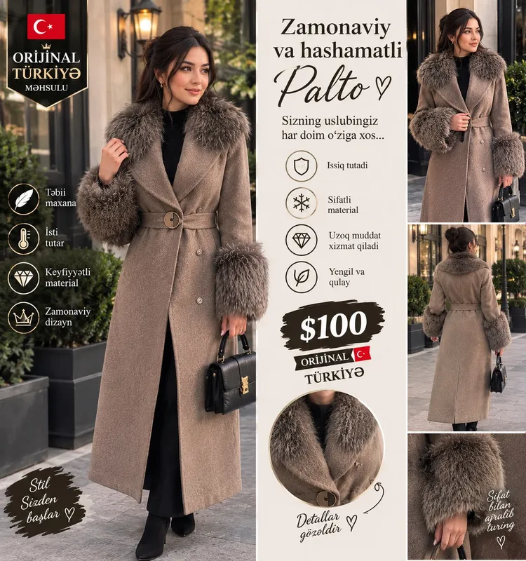 Qishgi palto ayollar uchun 1 Qishgi palto ayollar uchun 1