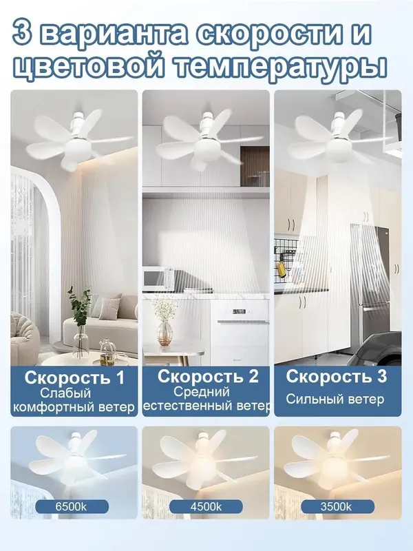 Люстра вентилятор потолочная с пультом — фото 5