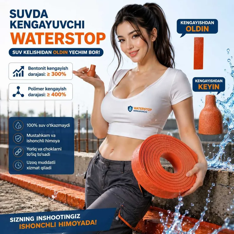 бетонитли шнур / i (размер –50000 сум/м 20 mm × 25 mm