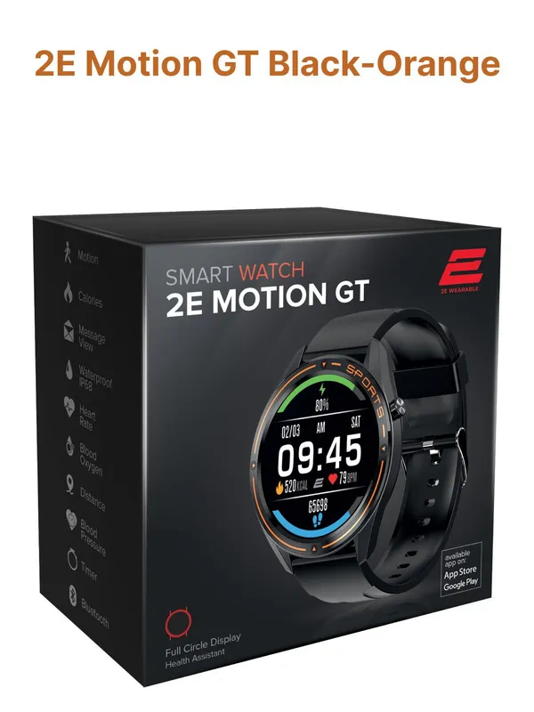 Умные часы 2E Motion GT (черно-оранжевые) — фото 5