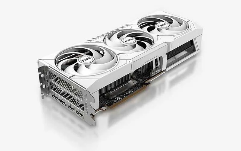 ; Видеокарта SAPPHIRE Pure AMD RADEON RX9070XT 16Gb white — фото 1