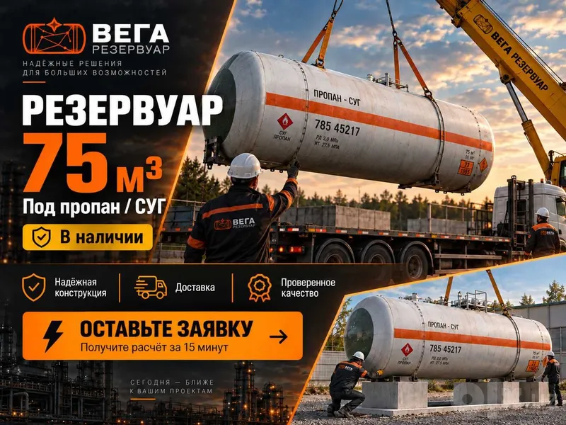 Пропановые ёмкости 75,7 м³, котлы 15-1569 1 Пропановые ёмкости 75,7 м³, котлы 15-1569 1