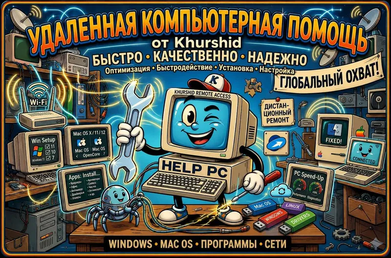 Удалённая и выезд компьютерная помощь | Windows, MacOS настройка ПК