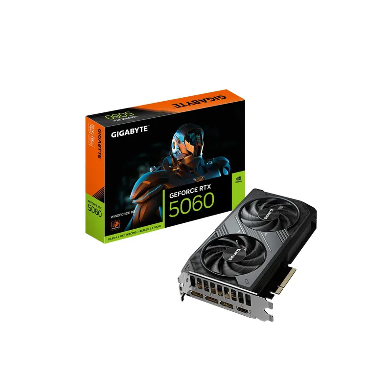 GIGABYTE RTX5060 8GB Windforce OC videokartasi 1 GIGABYTE RTX5060 8GB Windforce OC videokartasi 1
