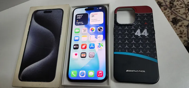 Iphone 15 Pro Max Blue Titanium Sim Kar Dak FULL 10
