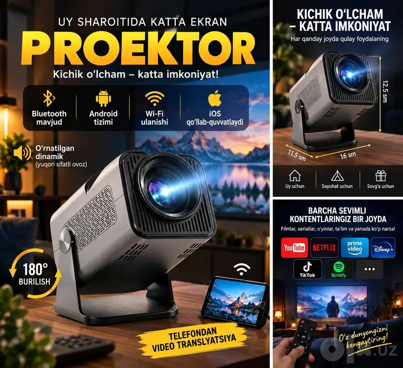 Новый неиспользованный 4K-проектор 1 Новый неиспользованный 4K-проектор 1