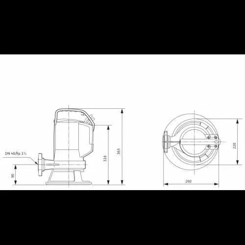 Погружной насос для сточных вод и канализации Wilo MTC40F16.15 — фото 2