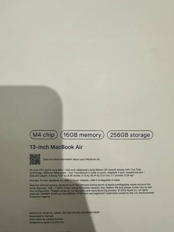 Macbook Air M4 13inch 16\256 Sky Blue — фото 4