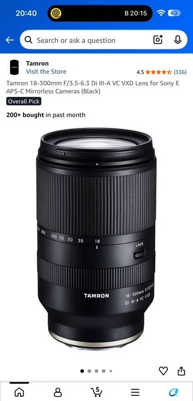 Sony kameralar uchun Tamron 18-300mm f3.5-6.3 obyektivi 1 Sony kameralar uchun Tamron 18-300mm f3.5-6.3 obyektivi 1