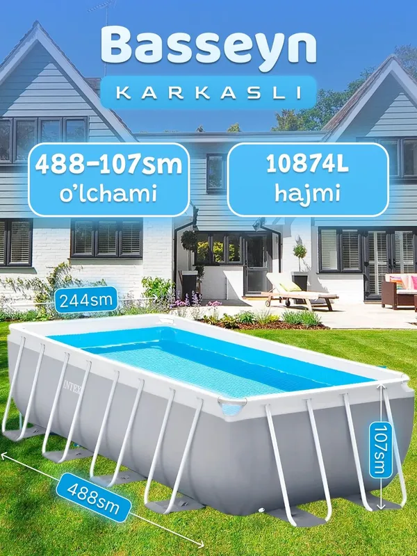 Basseyn Intex Karkasniy Prism Frame 488x244x122 metr — фото 1