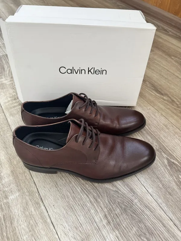 Кожаные оригинальные туфли Calvin klein — фото 3