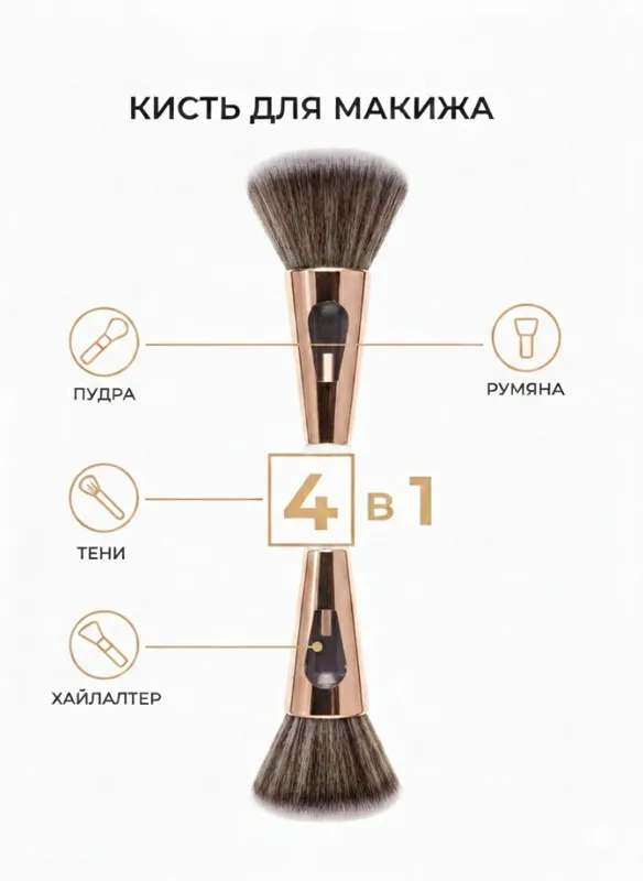 Кисточка для румяны, пудры и тона. Новая 2