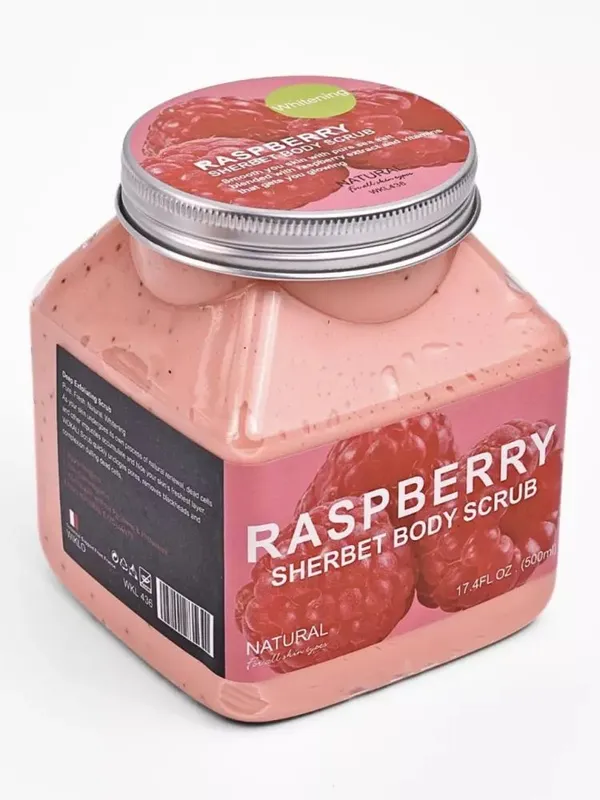 Tana va yuz uchun skrab Wokal Sherbet Body Scrub, malina va qulupnay ekstrakti bilan, 500 g — фото 3