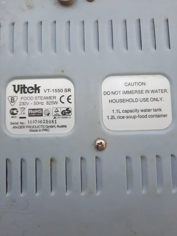 Пароварка электрическая VITEK VT-1550 SR — фото 2