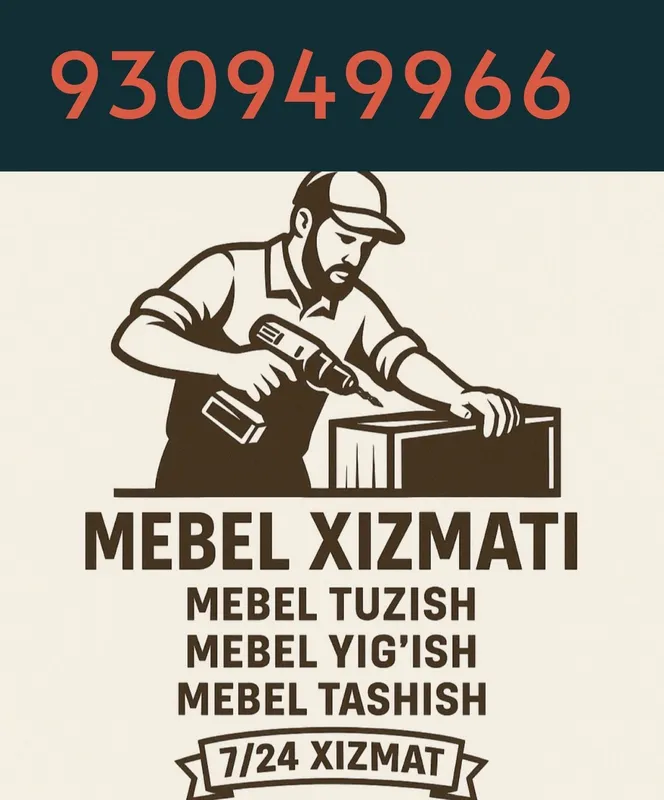 Mebel sochish va yig'ish ximati Услуга мебельщика перевозка мебели и р — фото 1