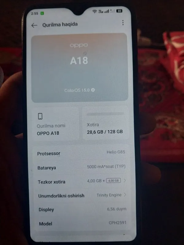 Oppo a18 128 gb qòqon 3 Oppo a18 128 gb qòqon 3