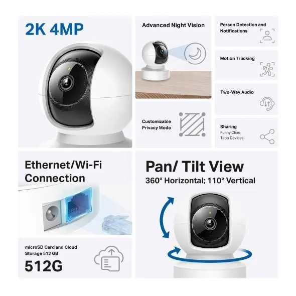 Wi-Fi Camera - TP-Link Tapo C222 4MP 2K 2 Wi-Fi Camera - TP-Link Tapo C222 4MP 2K 2