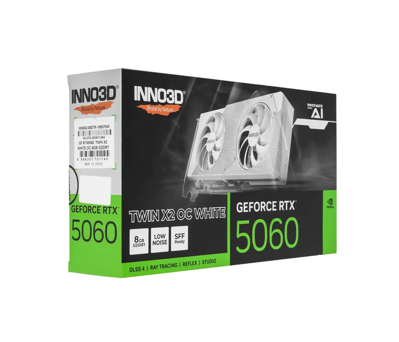 - Видеокарта Inno3D GeForce RTX 5060 Twin X2 OC White 8GB 4 - Видеокарта Inno3D GeForce RTX 5060 Twin X2 OC White 8GB 4